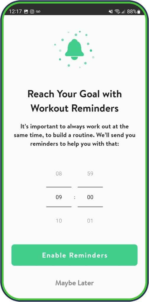 Asana Rebel workout reminders