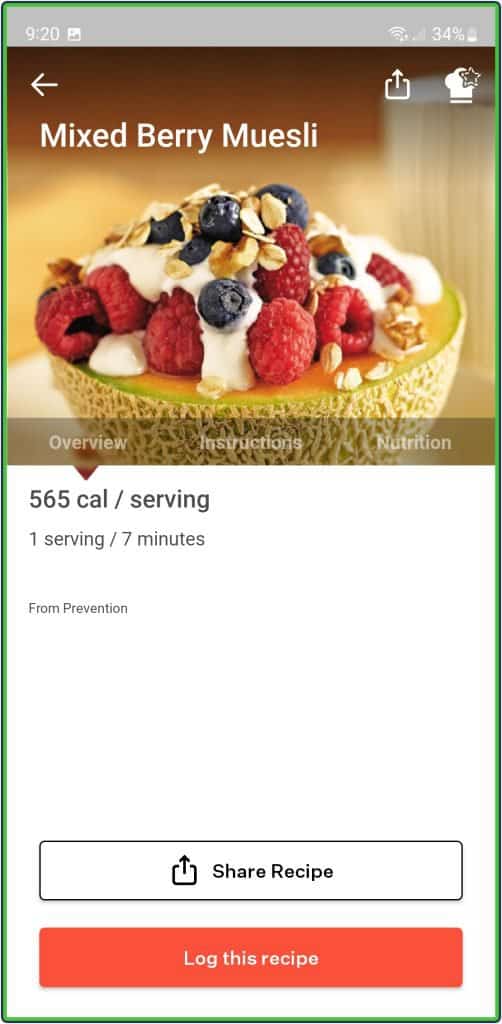 Noom Breakfast - Mixed Berry Muesli
