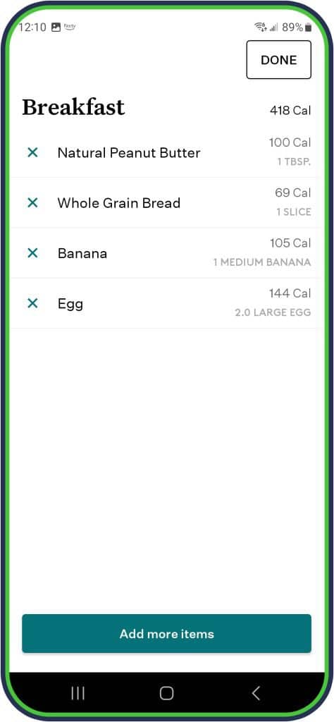 Track Calories - breakfast