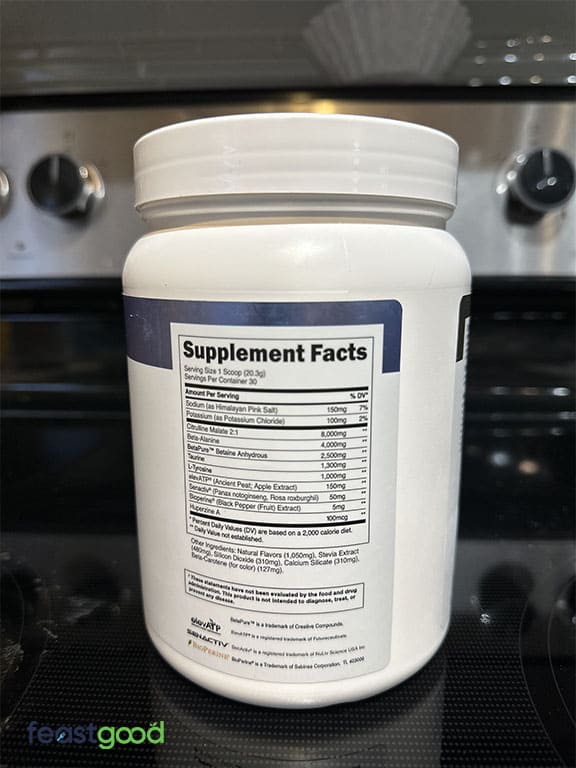 Transparent Labs Stim-Free ingredients