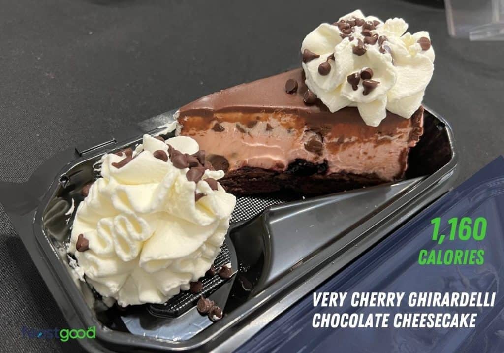 Very Cherry Ghirardelli Chocolate Cheesecake – 1,160 calories per serving