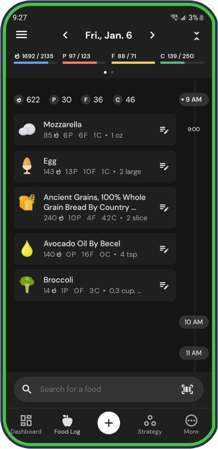 MacroFactor App large verified food database